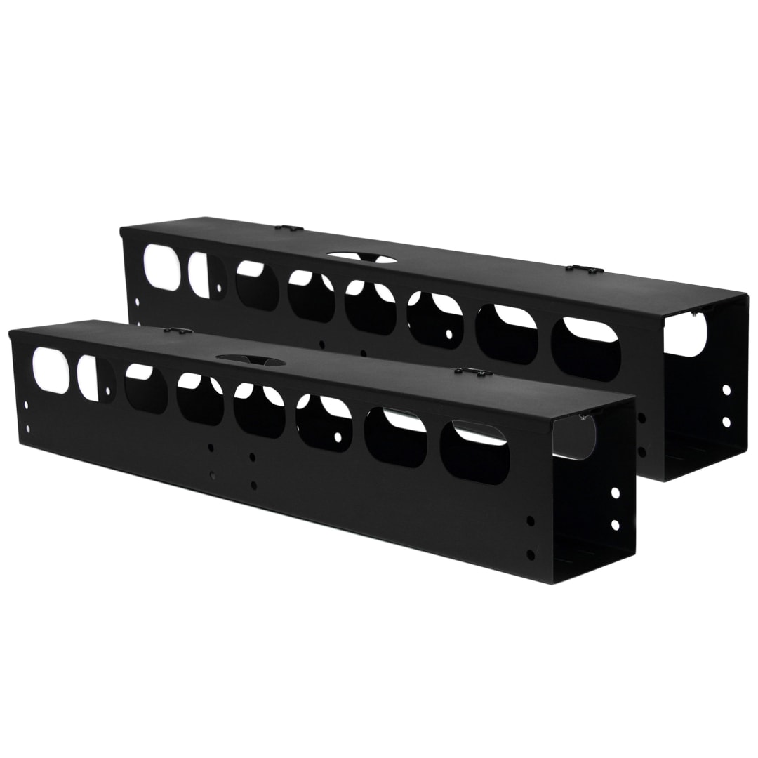 41U Vertical Server Rack Cable Manager with Hinged Cover - 2 Piece Set