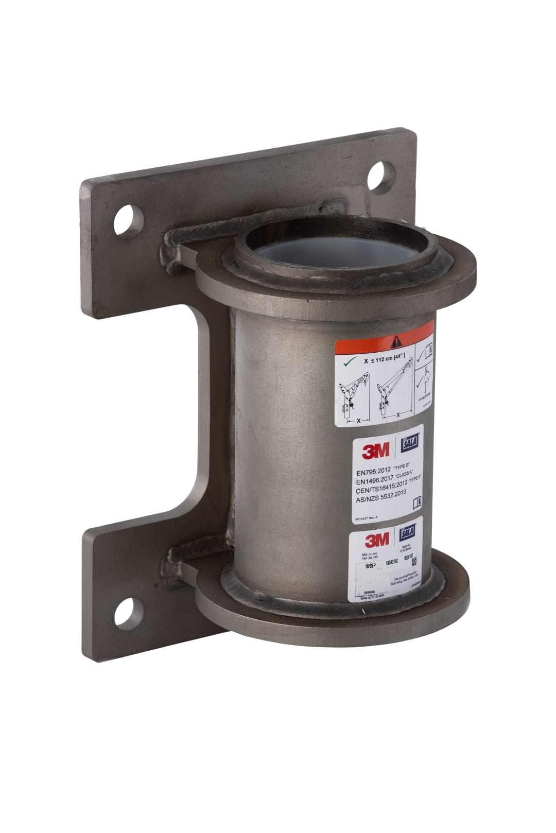 3M™ DBI-SALA® Confined Space, Wall Mount Base, High Capacity, Stainless Steel, 8000102