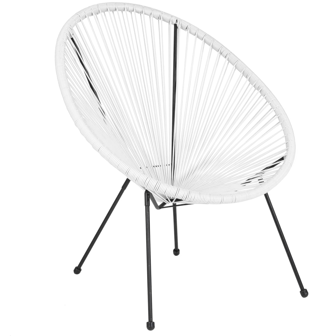 Valencia Oval Comfort Series Take Ten White Papasan Lounge Chair