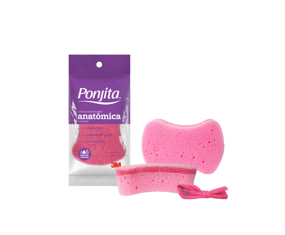 Esponja de Banho Anatômica Ponjita™ , Rosa, 24 Unidades