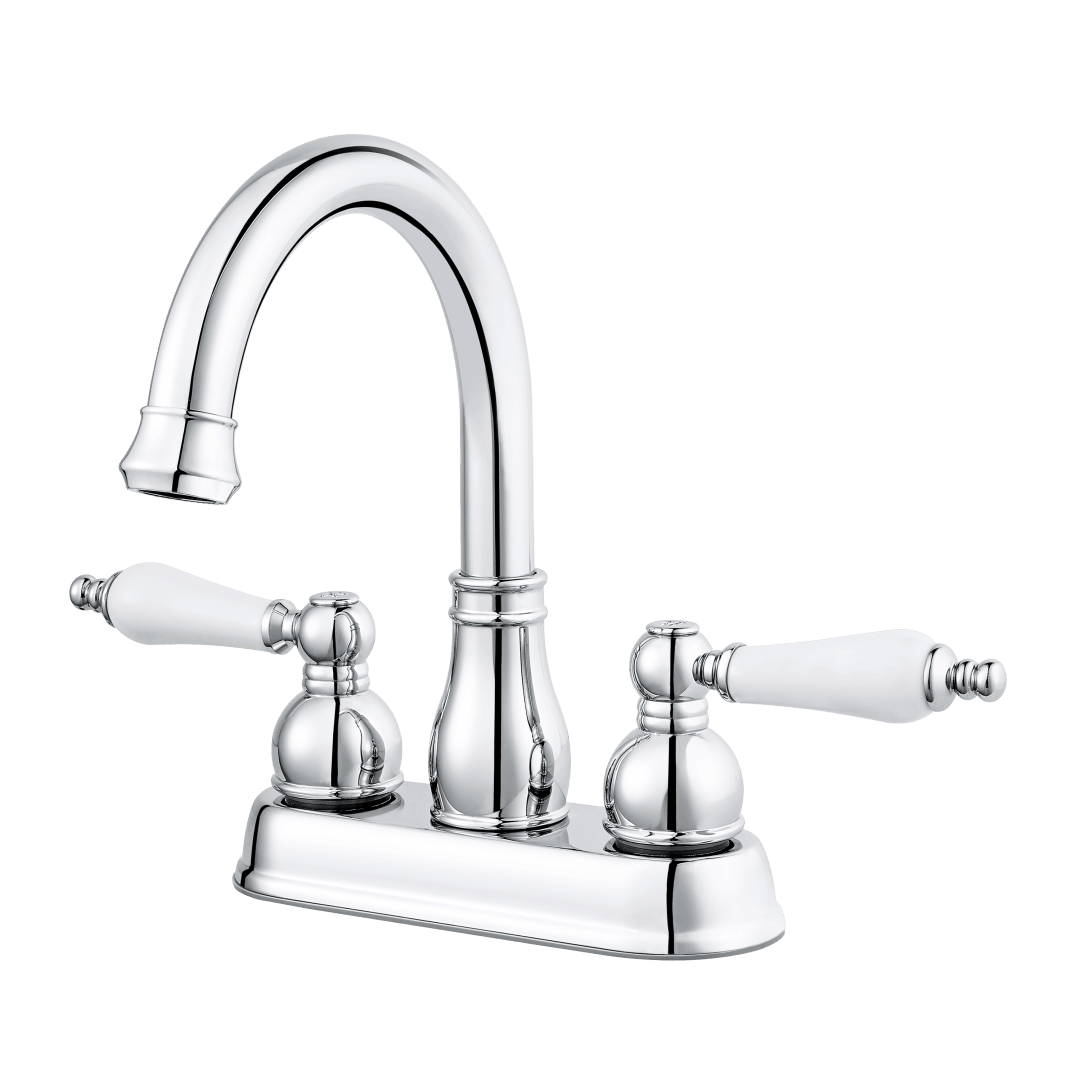 Henlow 2-Handle 4" Centerset Bathroom Faucet in Polished Chrome with Ceramic Handles