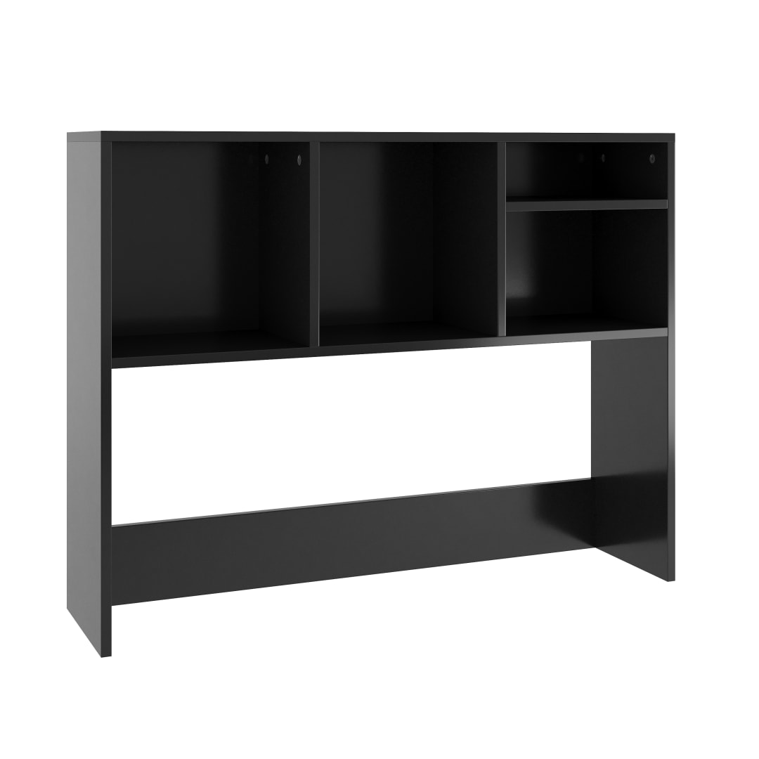 Lotus Desktop Bookshelf Storage Organizer with Multiple Cubbies in Black