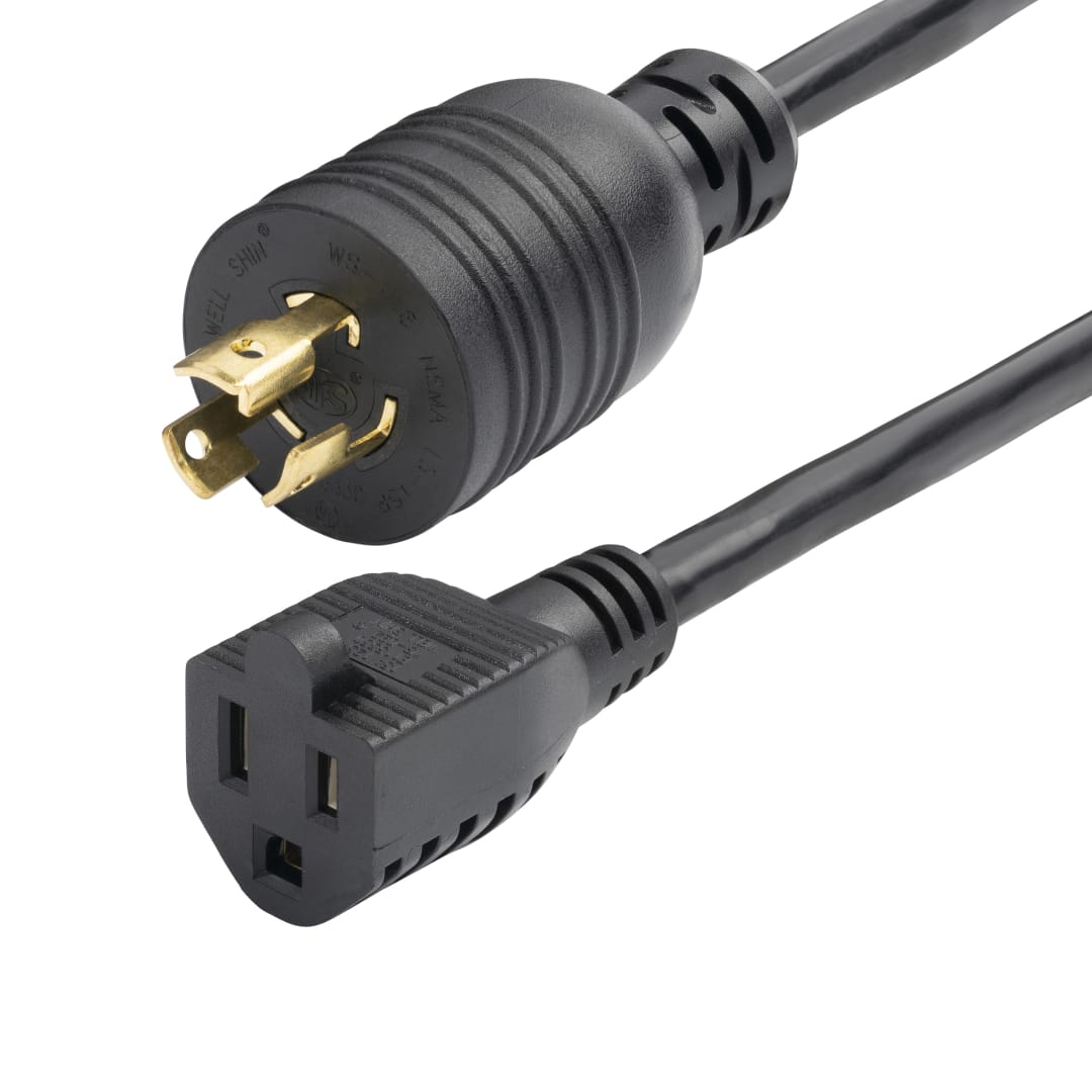 NEMA 5-15R to NEMA L5-15P - Heavy-Duty, 15A, 125V, 14 AWG, 1