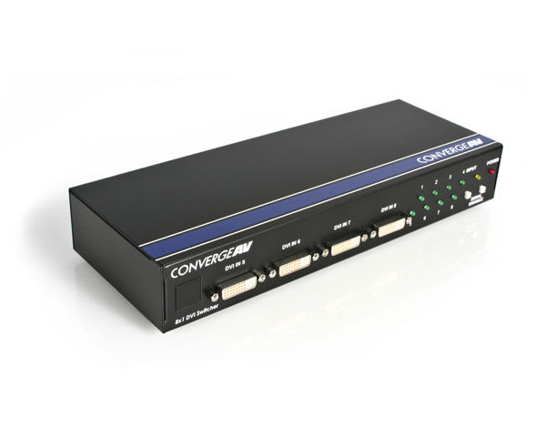 8 to 1 DVI switcher with remote/RS-232
