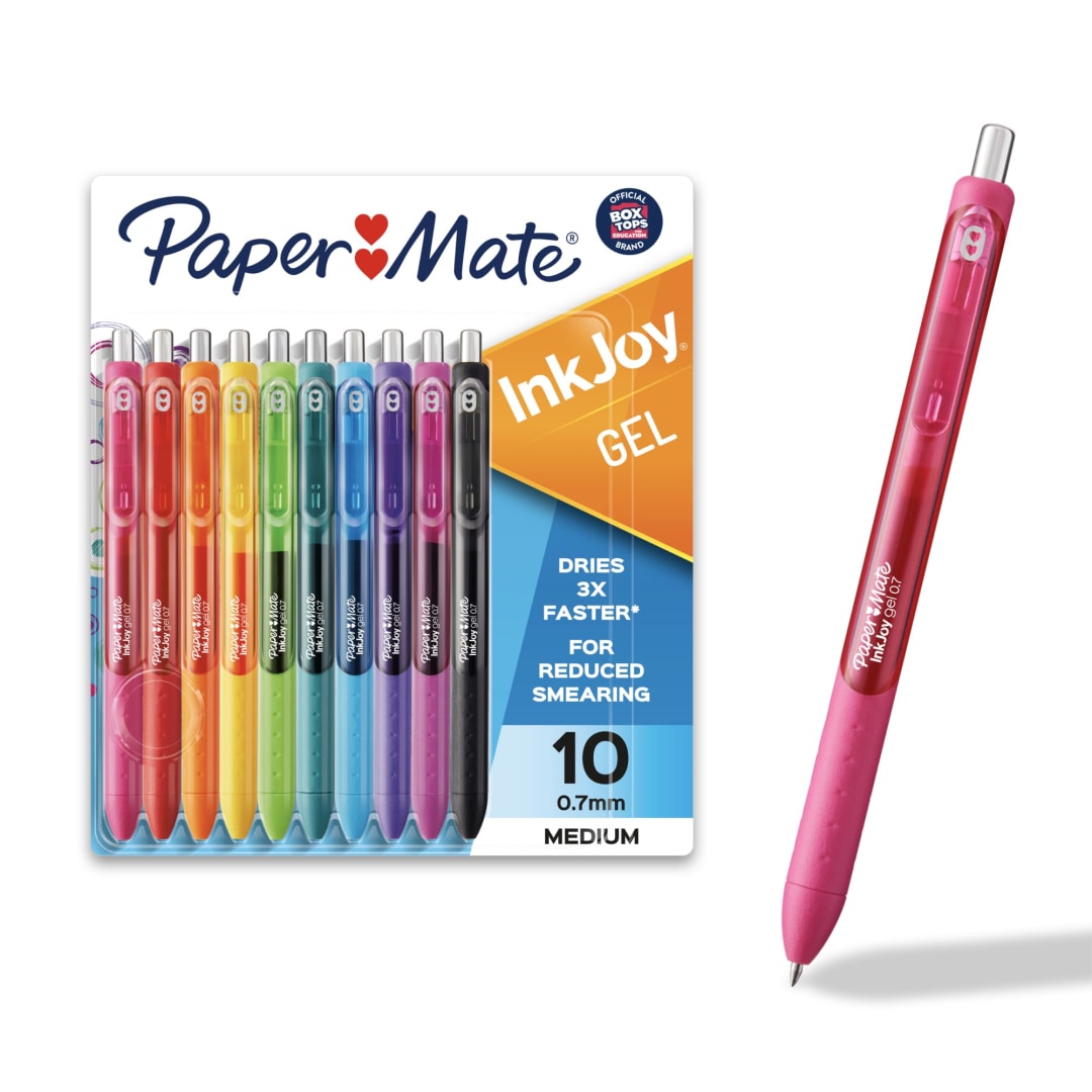 Paper Mate® InkJoy® Pens, Gel Pens, Medium Point (0.7 mm), Assorted, 10 Count