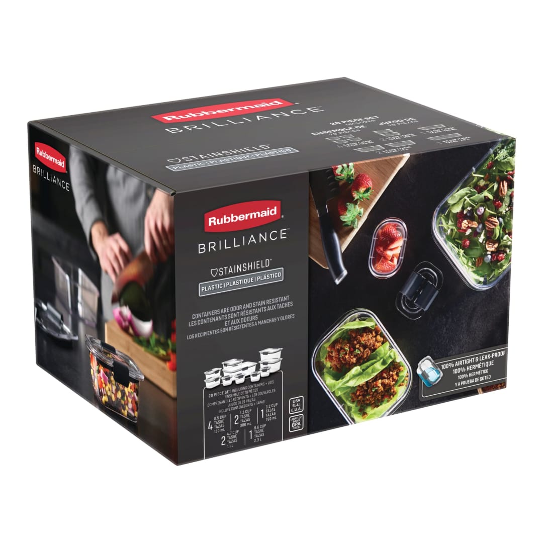 Rubbermaid® Brilliance® Food Storage Container Set, 20 Piece
