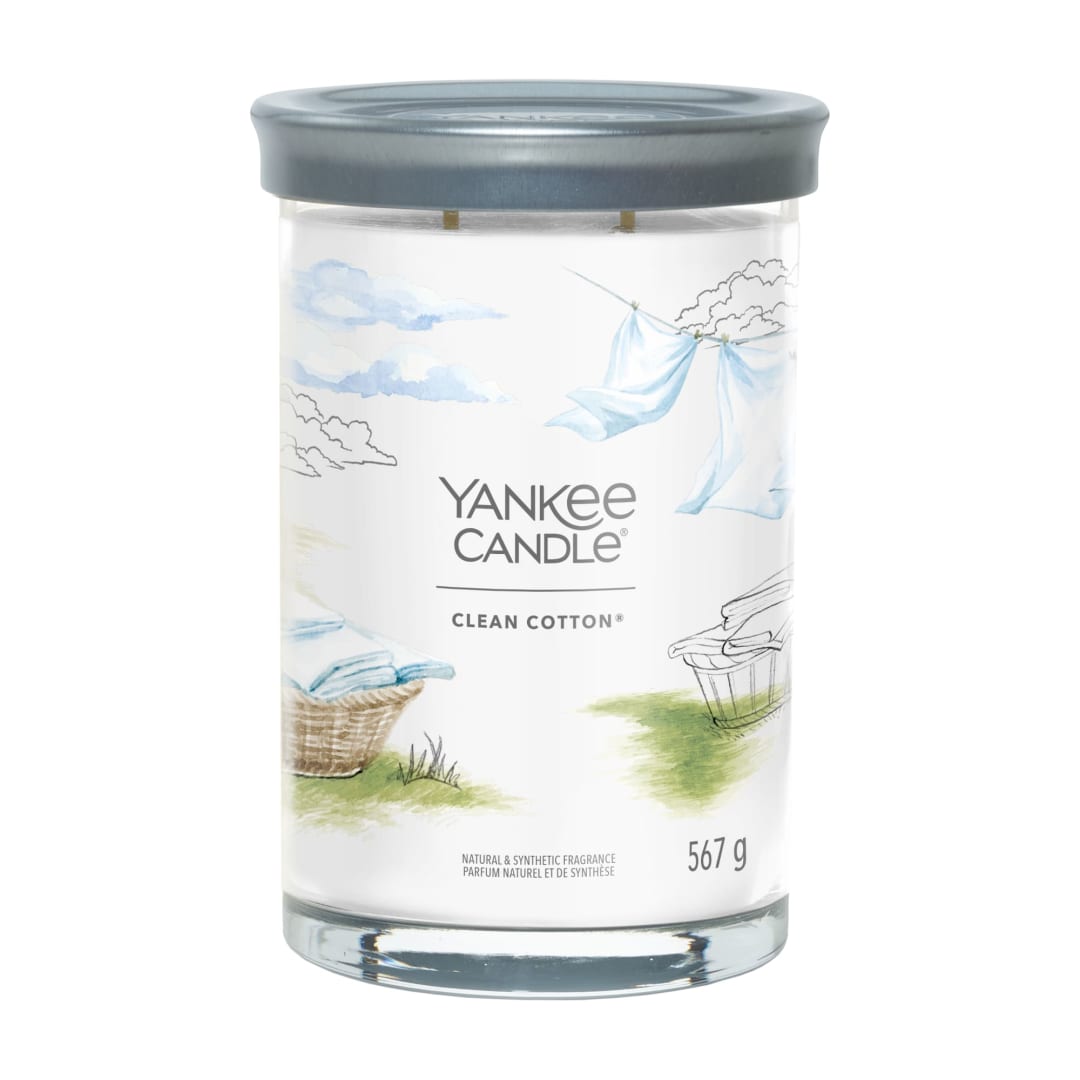 Yankee Candle® Signature Scented Candle | Clean Cotton Large Tumbler Candle with Double Wicks | Soy Wax Blend