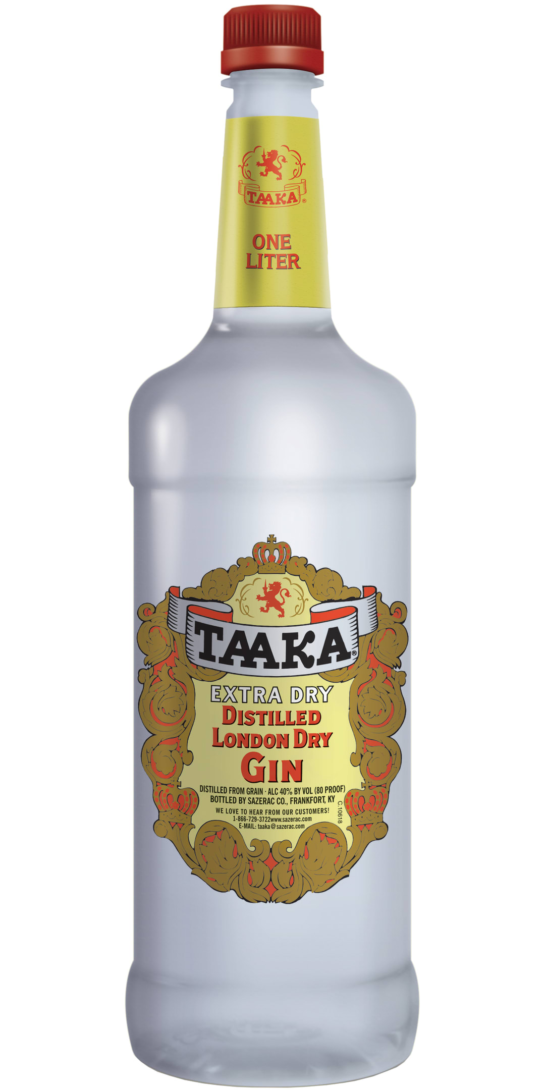 Taaka Extra Dry Distilled London Dry Gin 1l Plastic Bottle 80 Proof