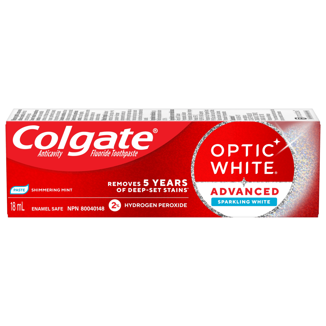 Dentifrice Colgate Optic White Avancé Blanc éclatant, 18 mL