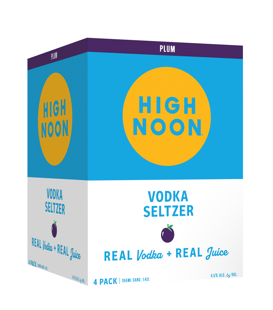 High Noon Plum Vodka Hard Seltzer 355ml Can 4 Pack