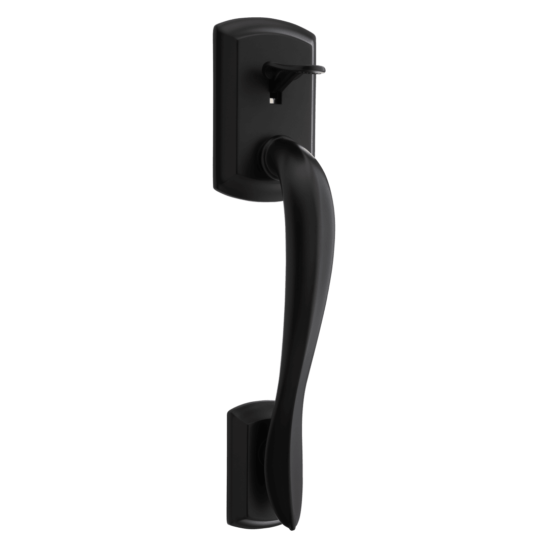 Avalon Passage Handleset Exterior Grip Only, No Deadbolt or Interior in Matte Black