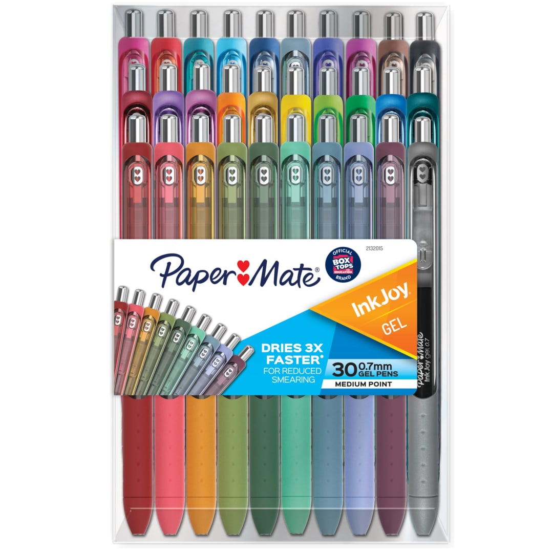 Paper Mate® InkJoy® Pens, Gel Pens, Medium Point (0.7 mm), Assorted, 30 Count
