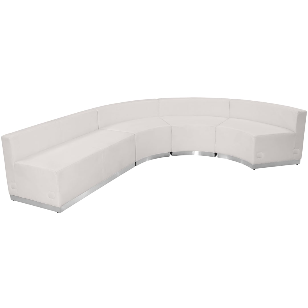 HERCULES Alon Series Melrose White LeatherSoft Reception Configuration, 4 Pieces