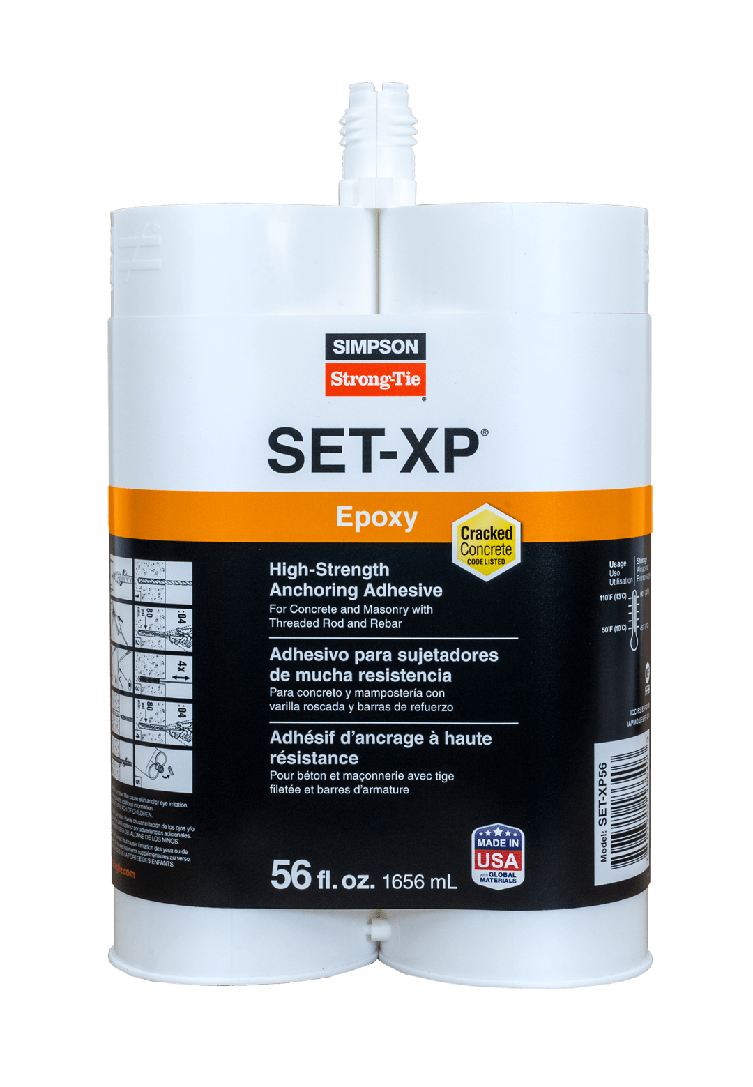 Simpson Strong-Tie SET-XP56 SET-XP® 56-oz. High-Strength Epoxy Adhesive Cartridge