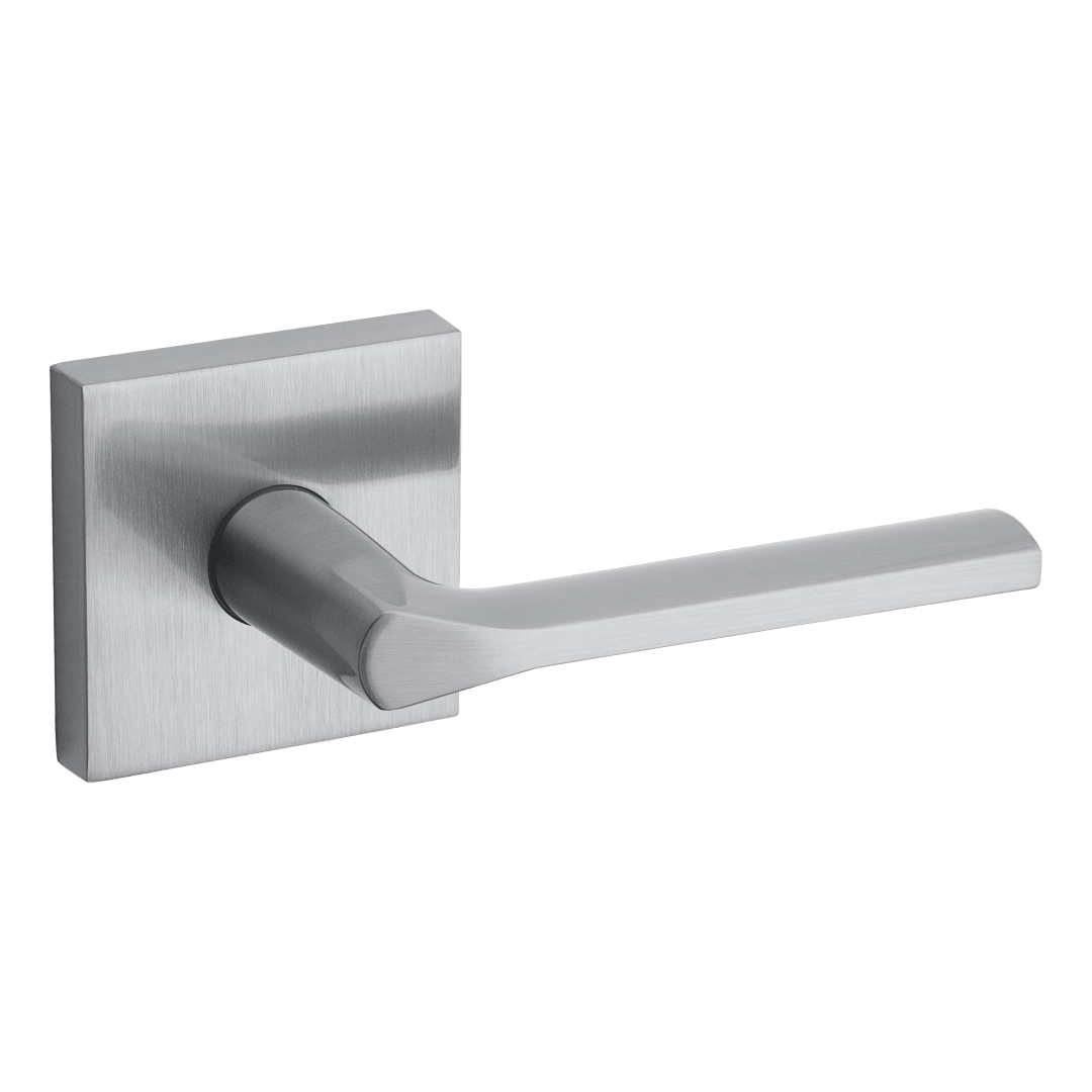 Lisbon Square Hall/Closet Lever in Satin Chrome