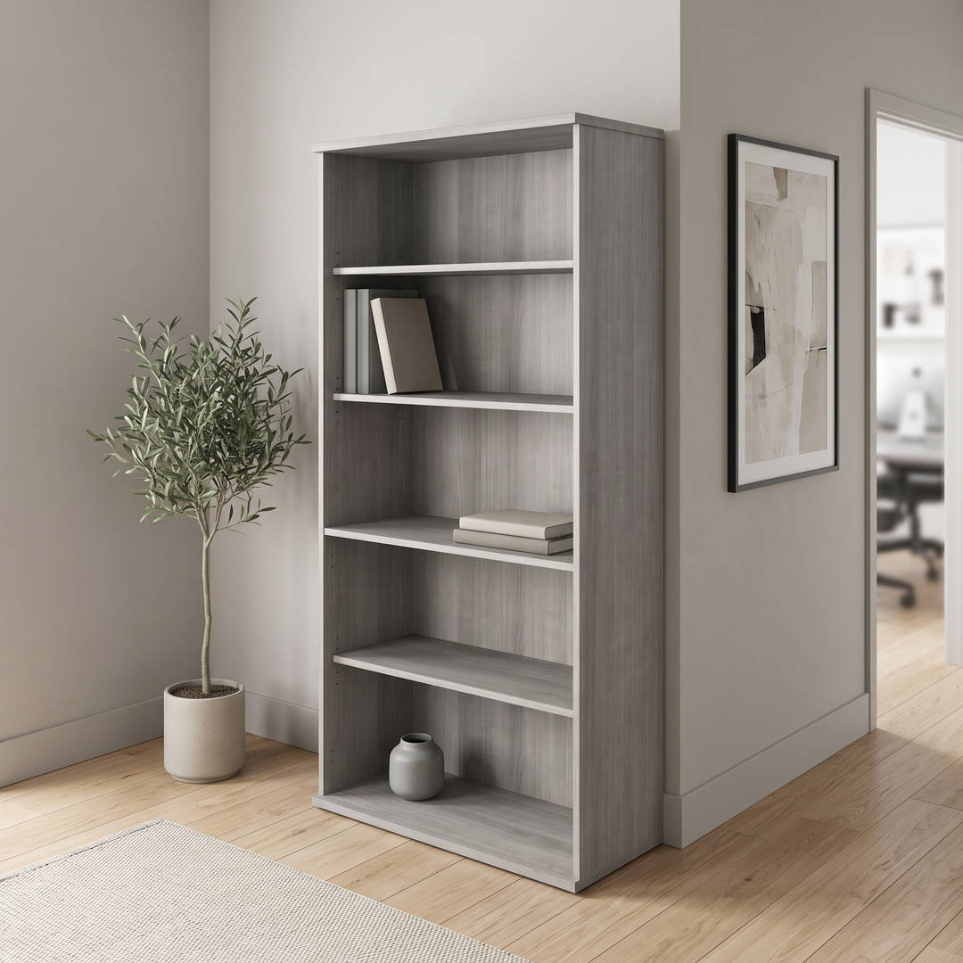 Cornerstone 5-Shelf Bookcase, Slate Gray