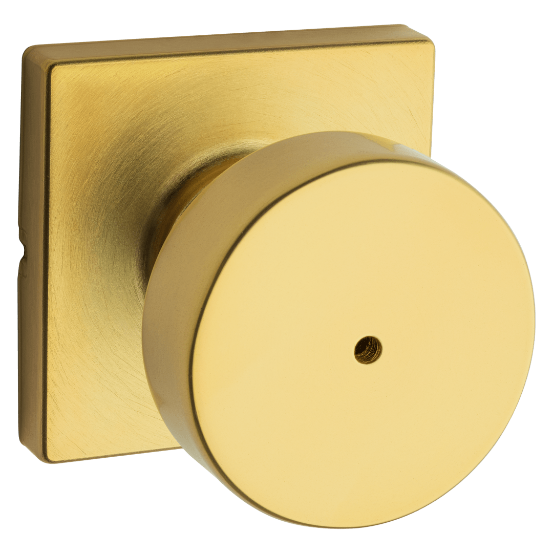 Pismo Square Bed/Bath Knob in Satin Brass