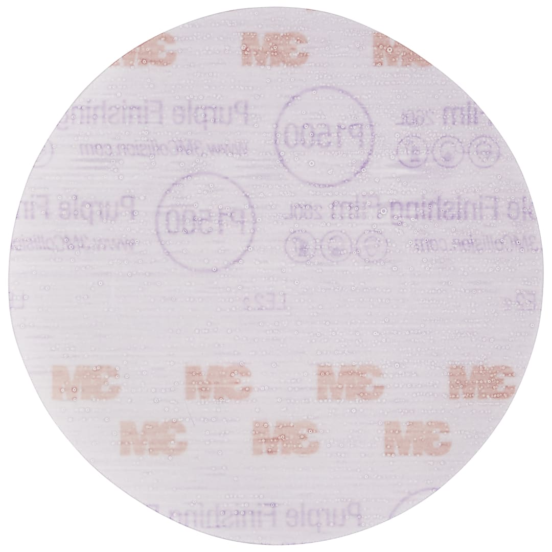 3M™ Hookit™ Mor Finisaj Filmi Disk Zımpara 260L, 150 mm, Deliksiz, P1500, 30667