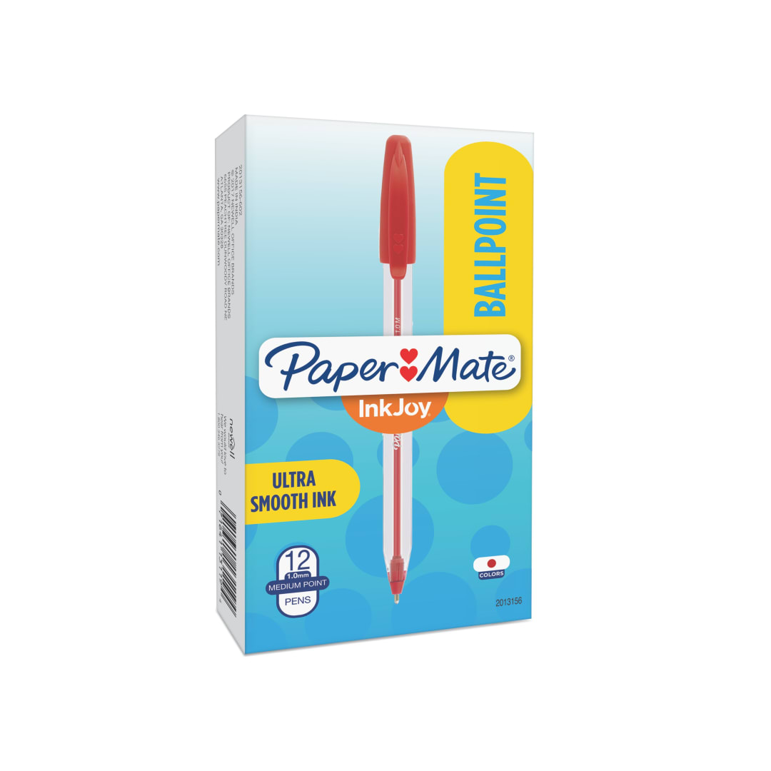 Paper Mate® InkJoy® 50ST Ballpoint Pens, Medium Point (1.0mm), Red, 12 Count