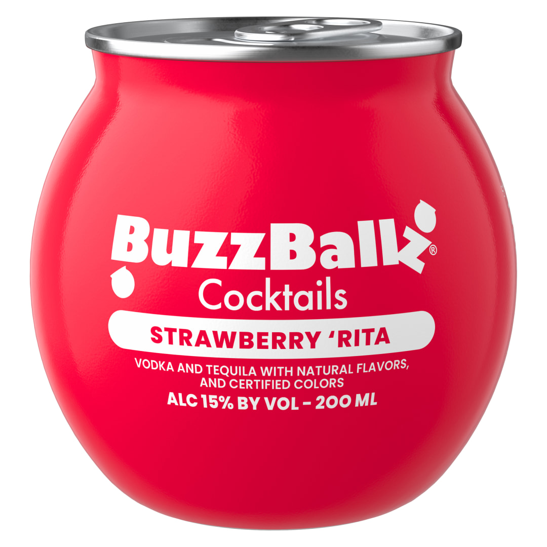BuzzBallz Strawberry Margarita Cocktails 200ml 30 Proof