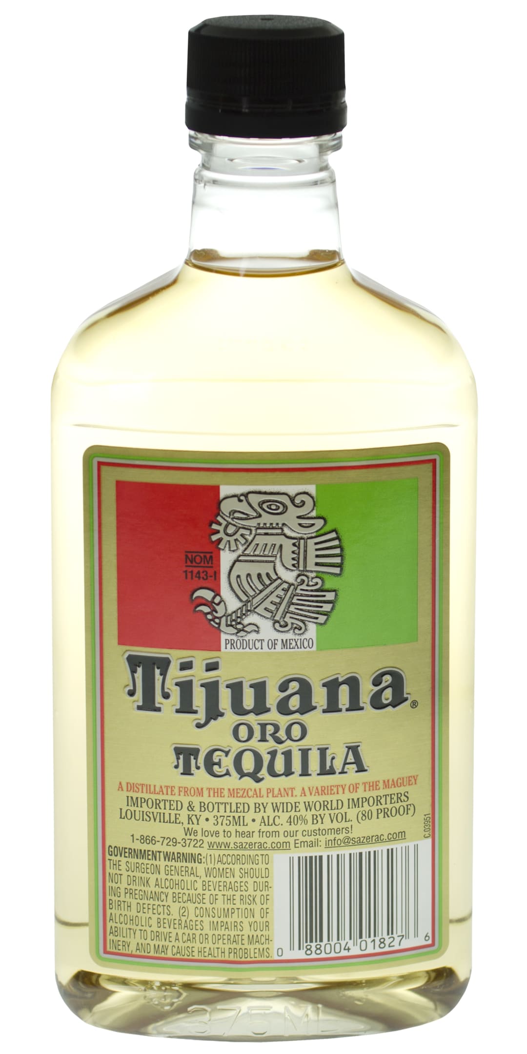 Tijuana Oro Tequila 375ml 80 Proof