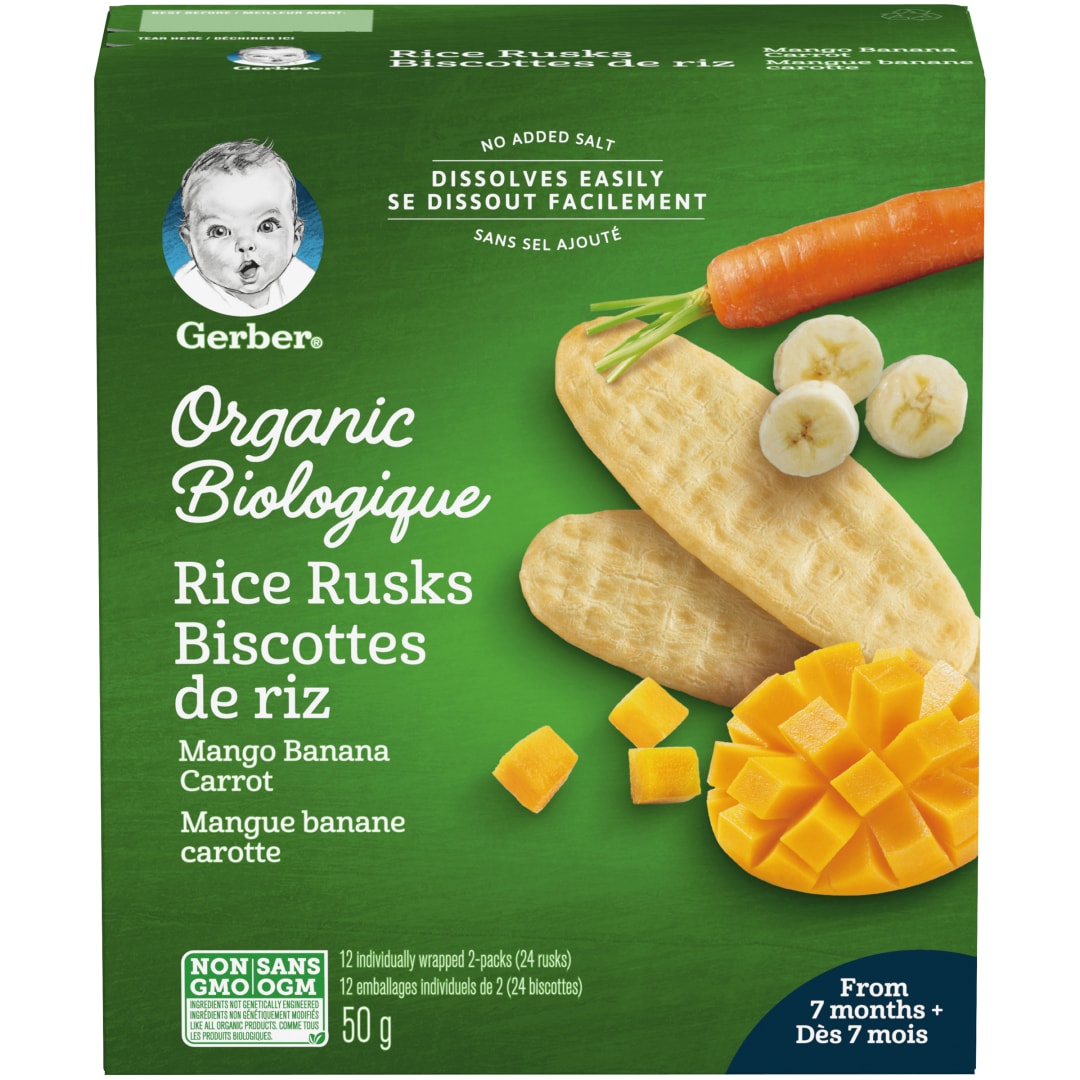 GERBER Org RiceRusks MngoBnaCrt 6x50g CA