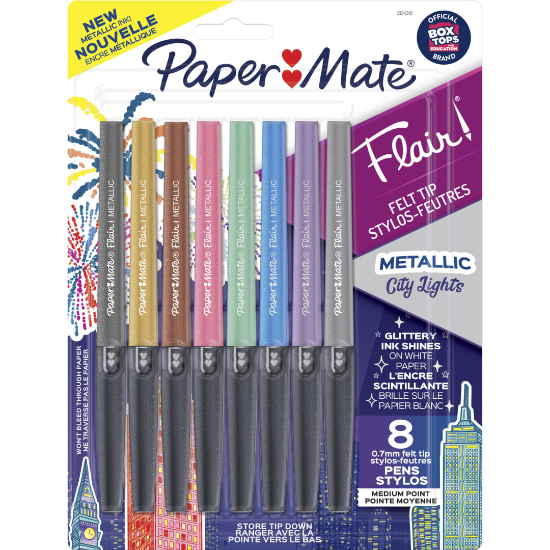 PM FLAIR METALLIC 8CT CARD ASST