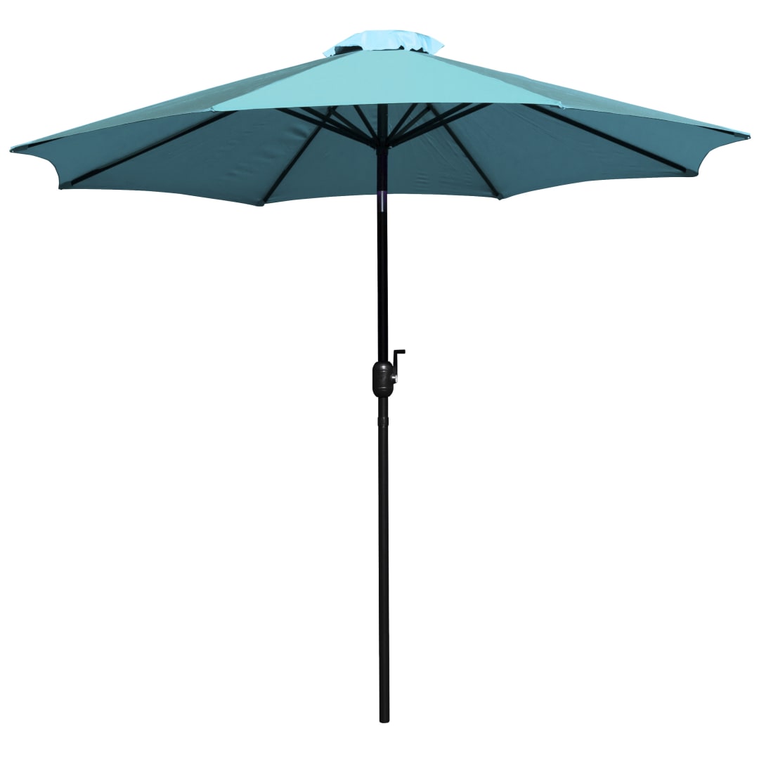 Kona Teal 9 FT Round Umbrella with 1.5" Diameter Aluminum Pole with Crank and Tilt Function