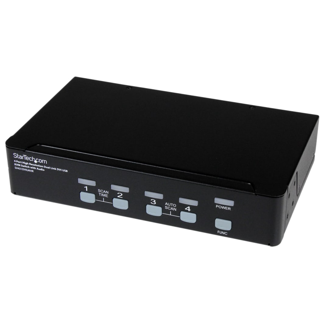 4 Port Dual Link DVI USB KVM Switch with Audio