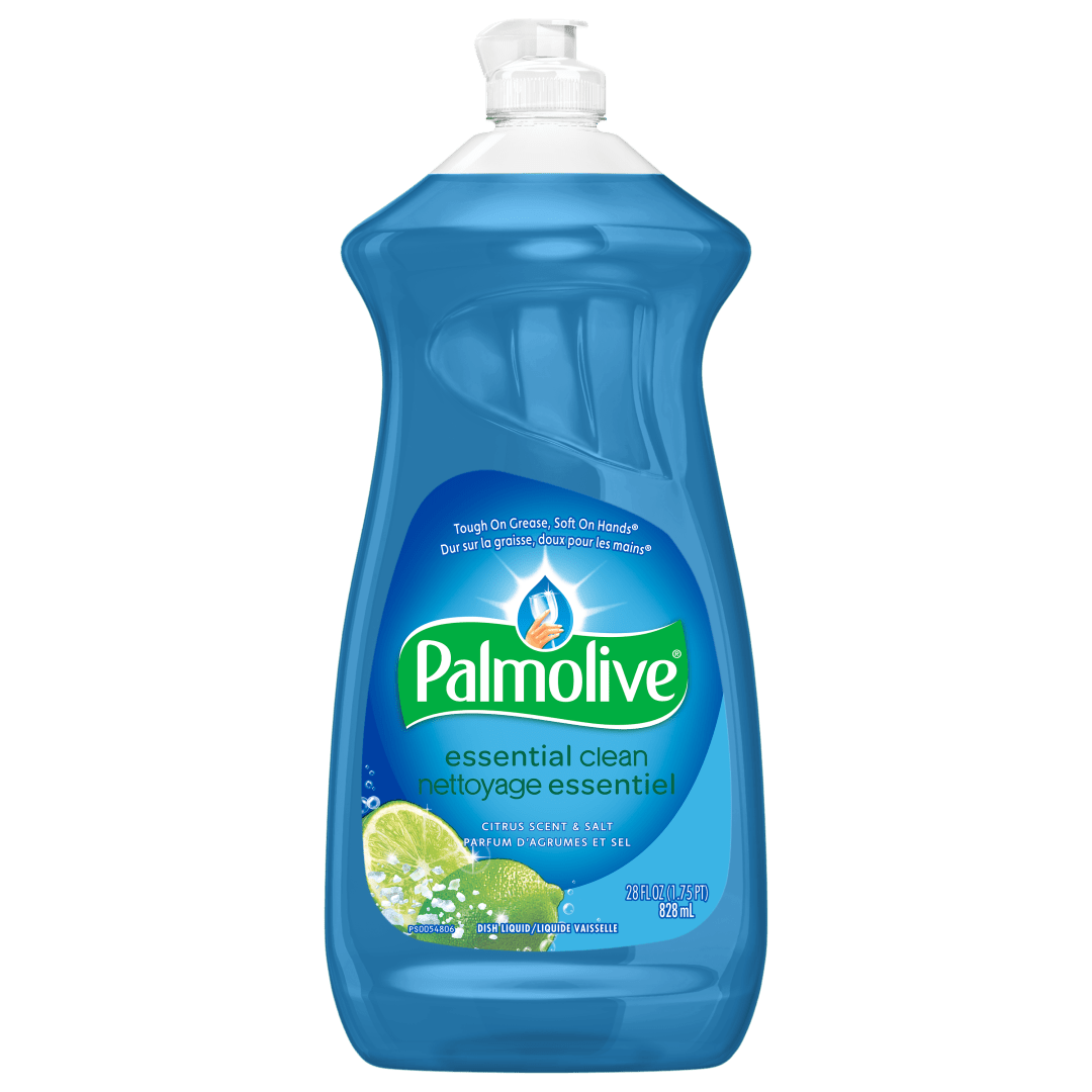 Palmolive Essential Clean Liquid Dish Soap, Citrus Scent + Salt - 828 mL