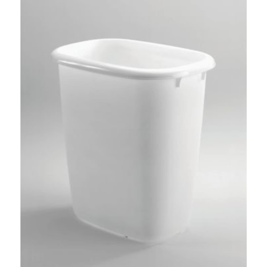 Rubbermaid Oval Vanity Wastebasket, 14 Quart, White