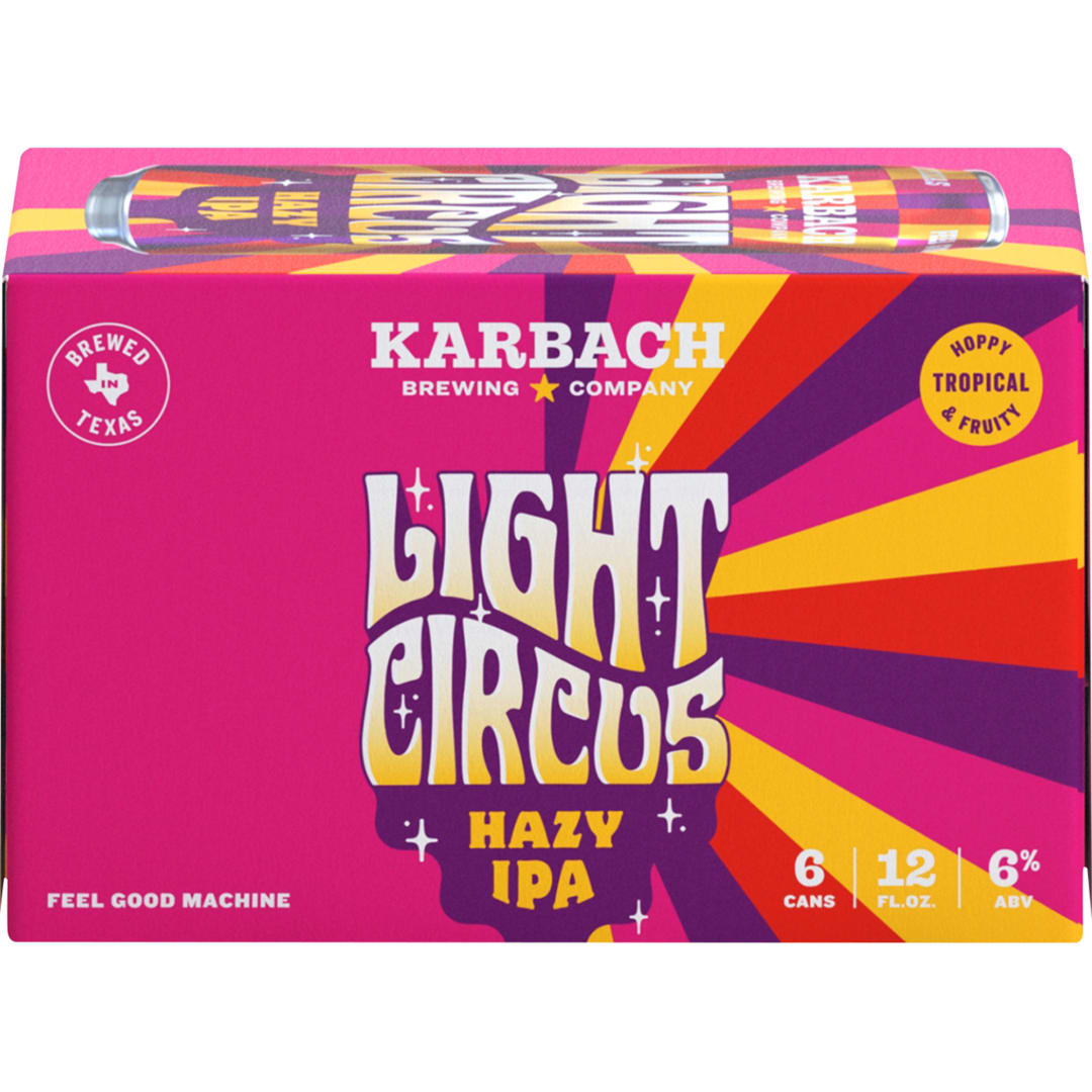 Karbach Brewing Company Light Circus Hazy IPA Craft Beer, 6 Pack Beer, 12 FL OZ Cans