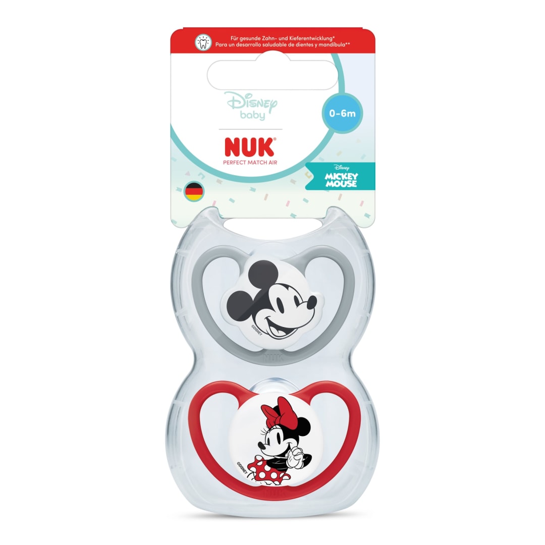 NUK PM PACI SI1 AIR MICKEY CL2 RED 2/BOX