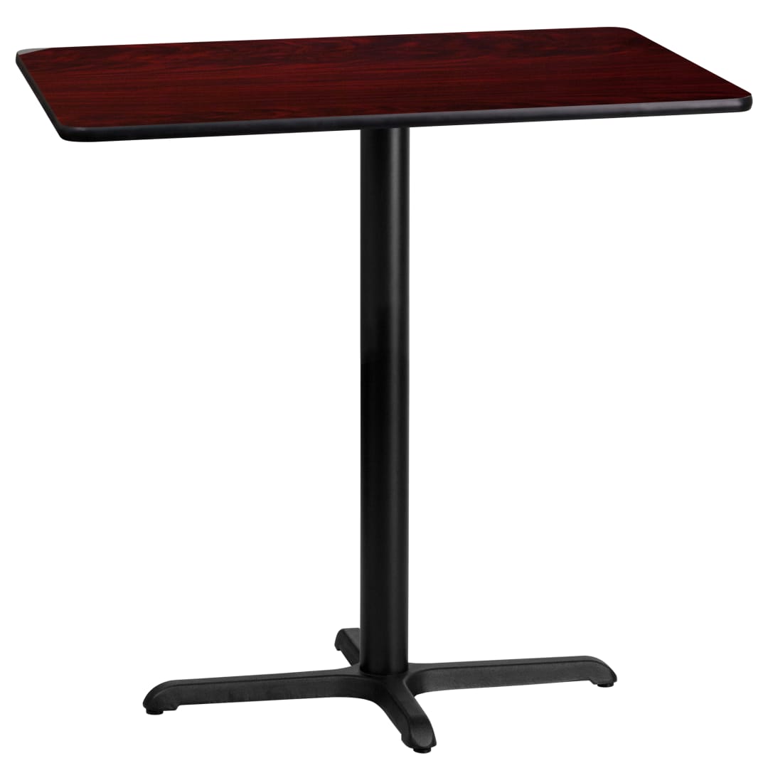 Stiles 24'' x 42'' Rectangular Mahogany Laminate Table Top with 23.5'' x 29.5'' Bar Height Table Base
