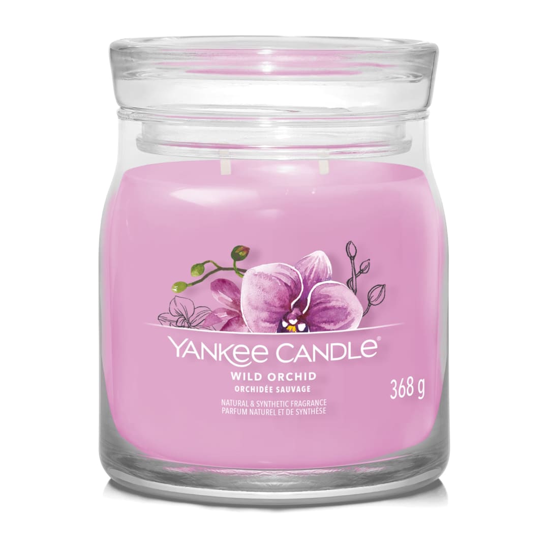 Yankee Candle® Signature Scented Candle | Wild Orchid Medium Jar Candle with Double Wicks | Soy Wax Blend Long Burning Candle