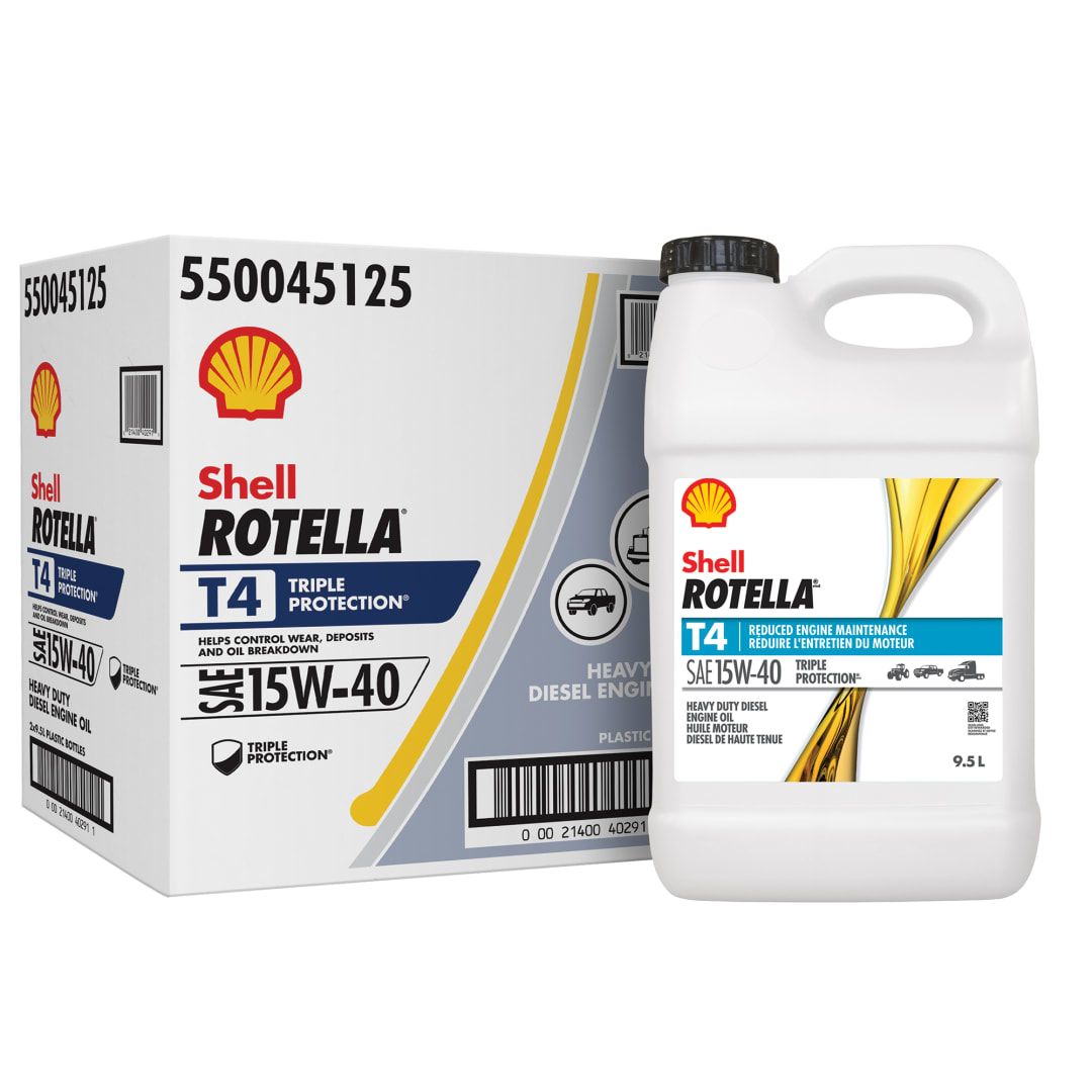 Shell Rotella T4 Triple Protection 15W-40 Diesel Engine Oil, 2.5 Gallon (Case of 2)
