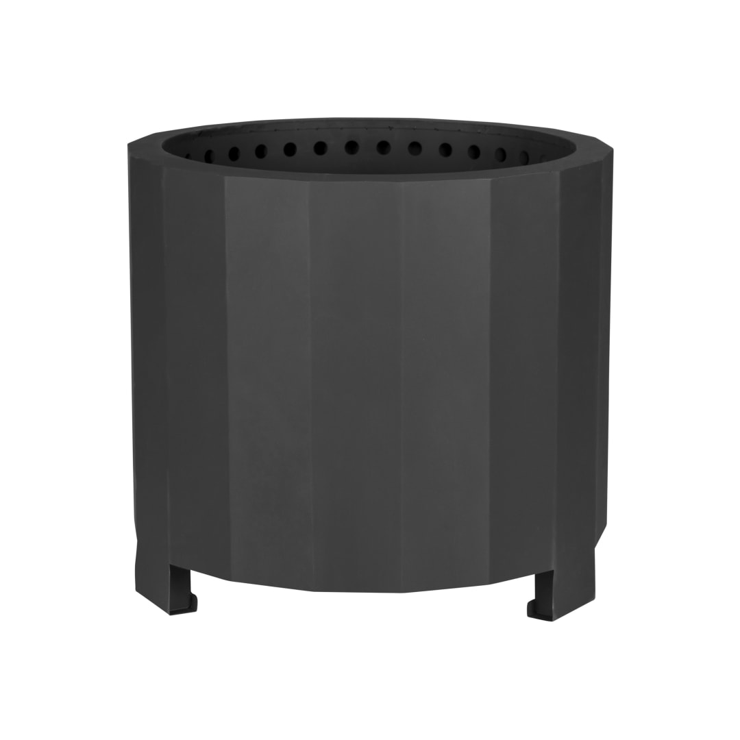 Titus Commercial Grade 19.5 inch Smokeless Outdoor Firepit, Natural Wood Burning Portable Fire Pit With Water-Resistant Cover, Black