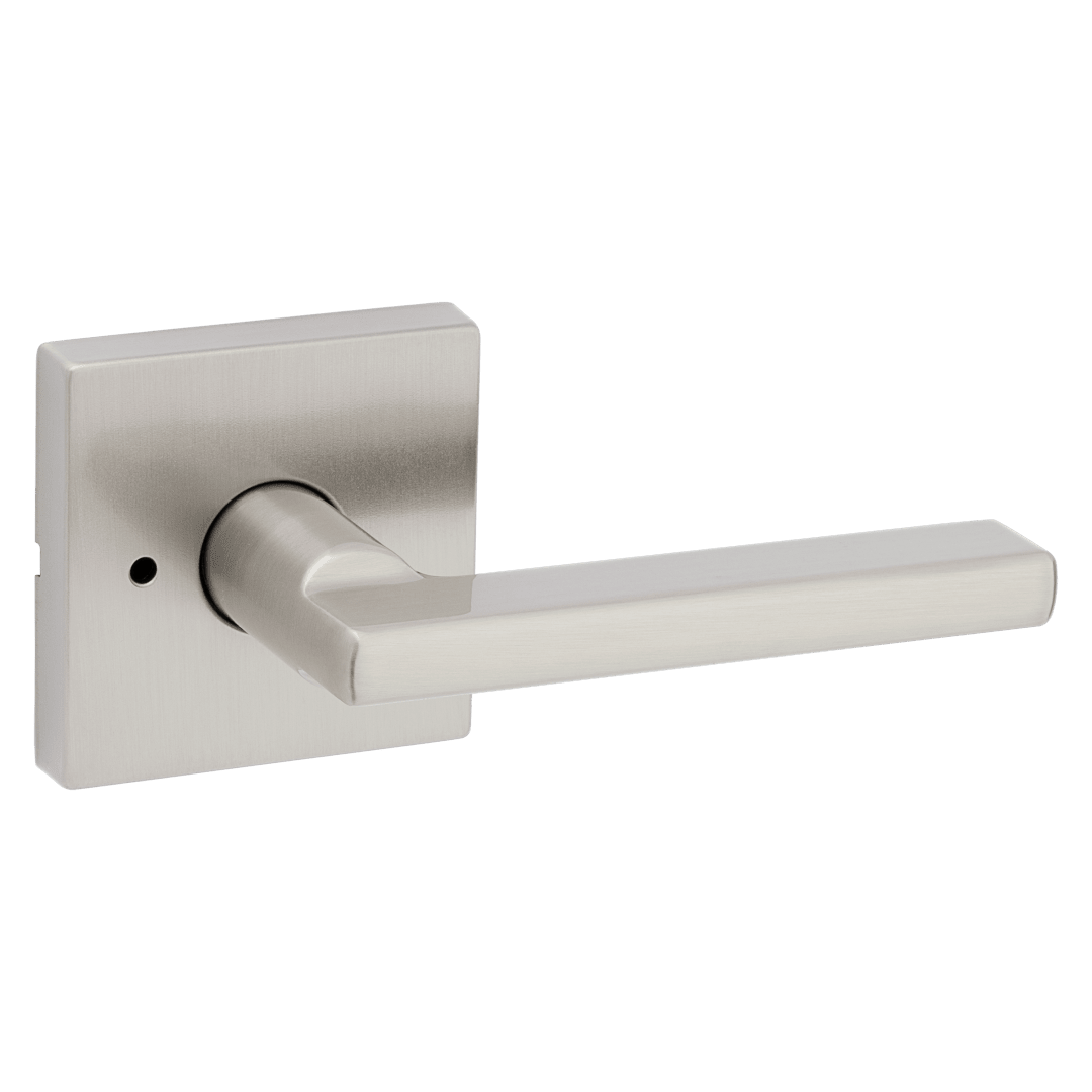 Halifax Square Bed/Bath Door Lever in Satin Nickel