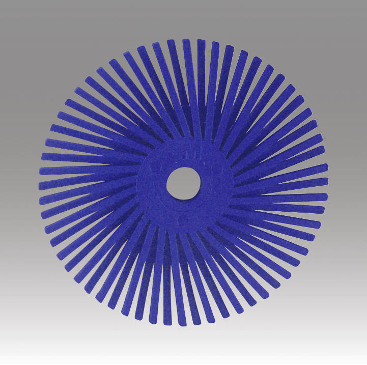 Disco Bristle™ Scotch-Brite™ Radial – Diâmetro de 76,2 mm, Furo de 9,5 mm, Grão 400 Fino, Azul