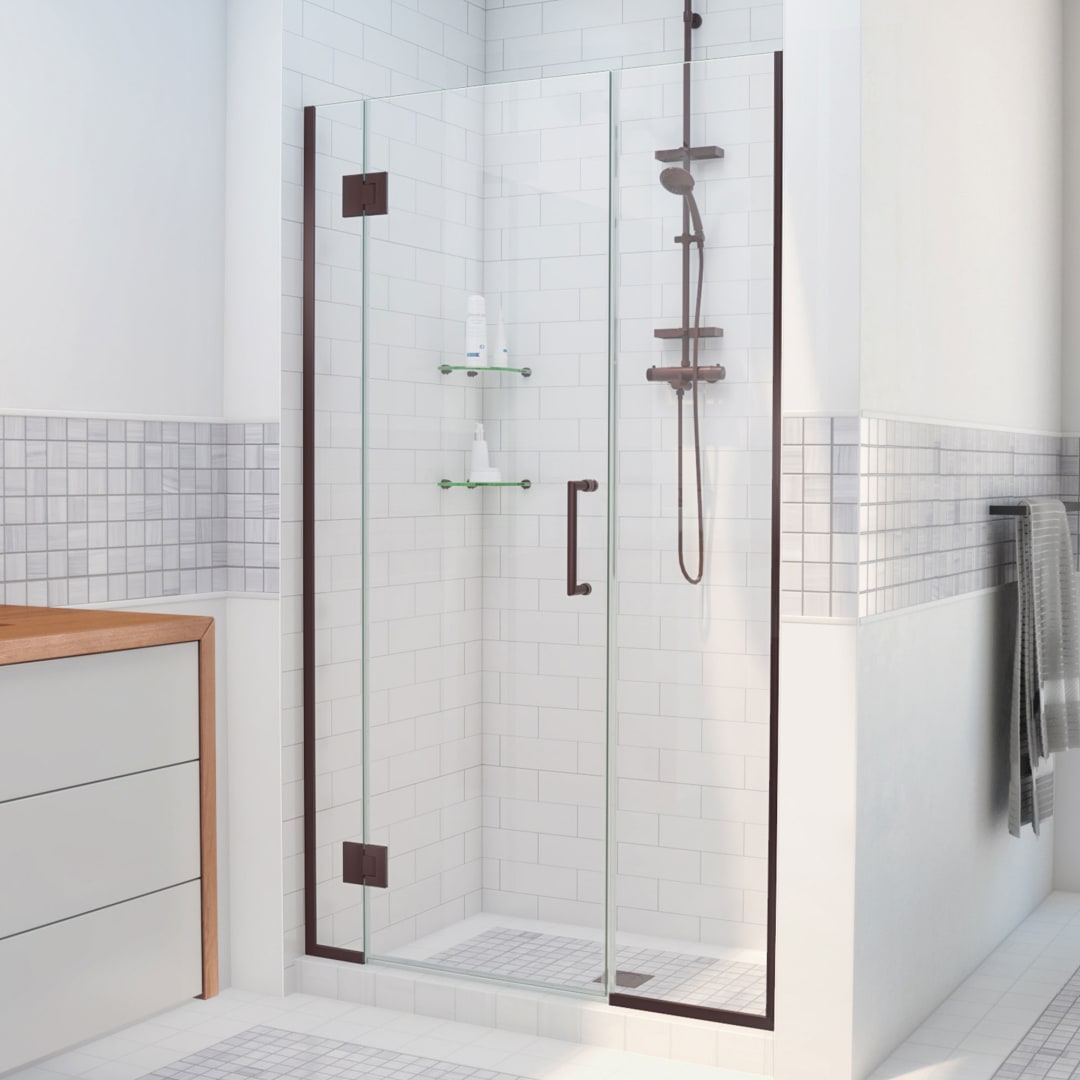 DreamLine Unidoor-X 65 1/2 - 66 inch W x 72 inch H Frameless Hinged Shower Door in Oil Rubbed Bronze