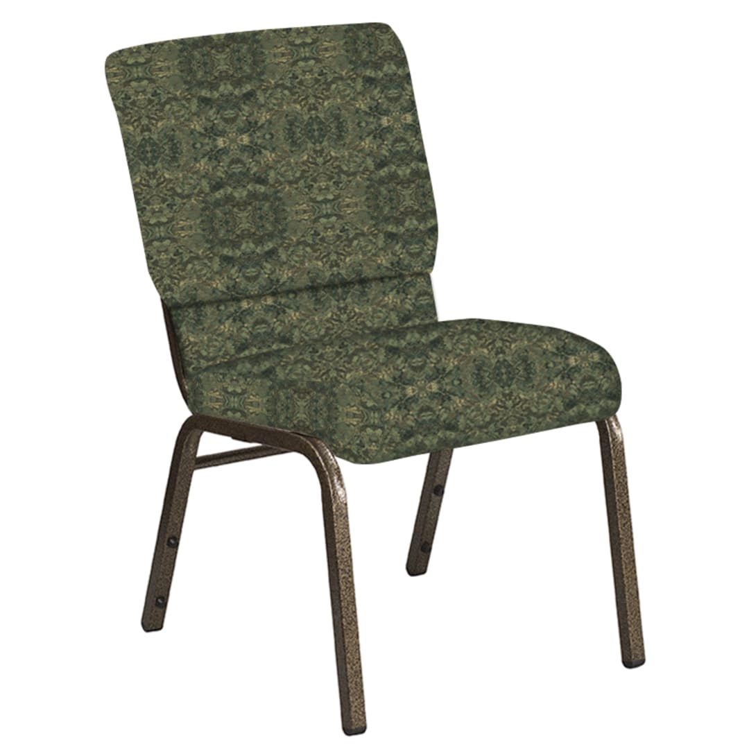 18.5''W Church Chair in Watercolor Giverney Fabric - Gold Vein Frame