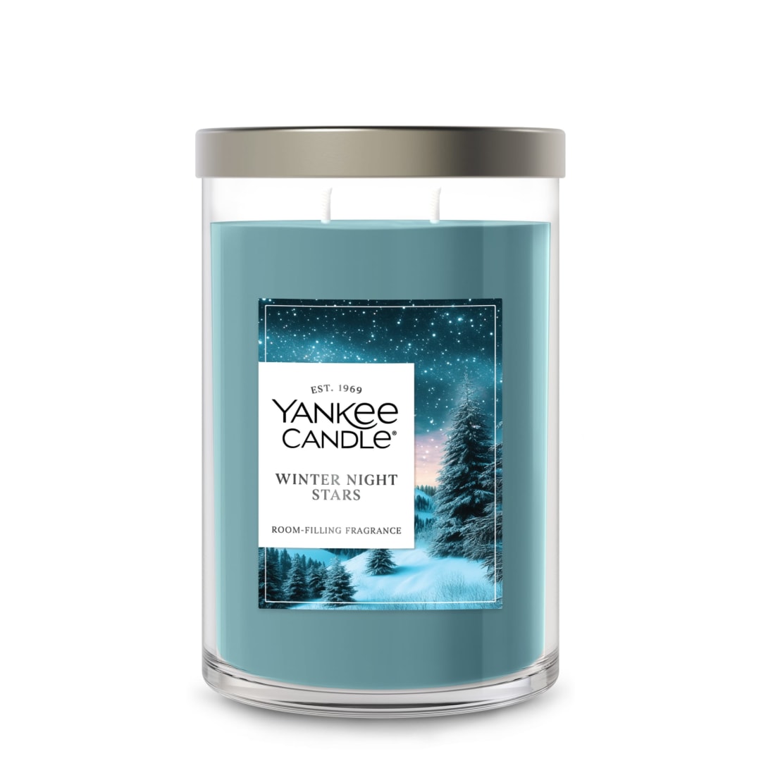 Yankee Candle Large Tumbler Scented Candle with up to 80 Hour Burn Time, Premium Plant Wax Blend for Consistent Burn, 20 oz Tumbler Candle with Room Filling Fragrance, Winter Night Stars