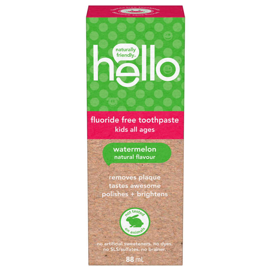 hello Fresh Watermelon Fluoride Free Kids Toothpaste, 119 g Tube
