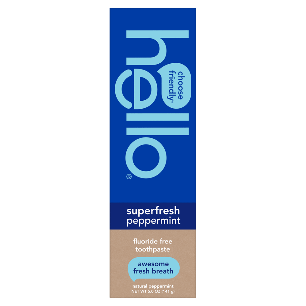 hello Superfresh Fluoride Free Toothpaste for Bad Breath, Natural Peppermint Flavor, 5 Oz
