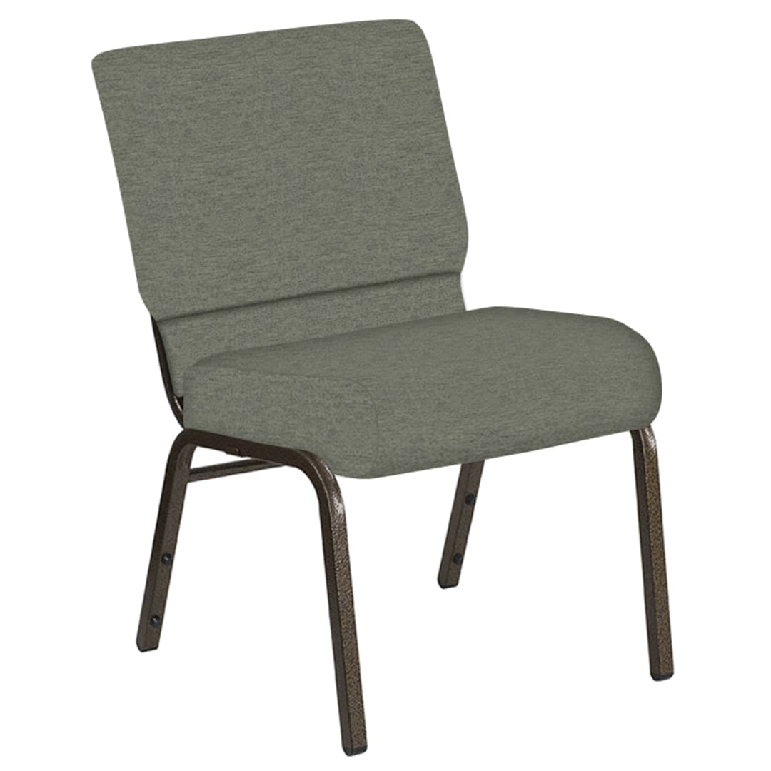 Embroidered 21''W Church Chair in Ravine Thyme Fabric - Gold Vein Frame