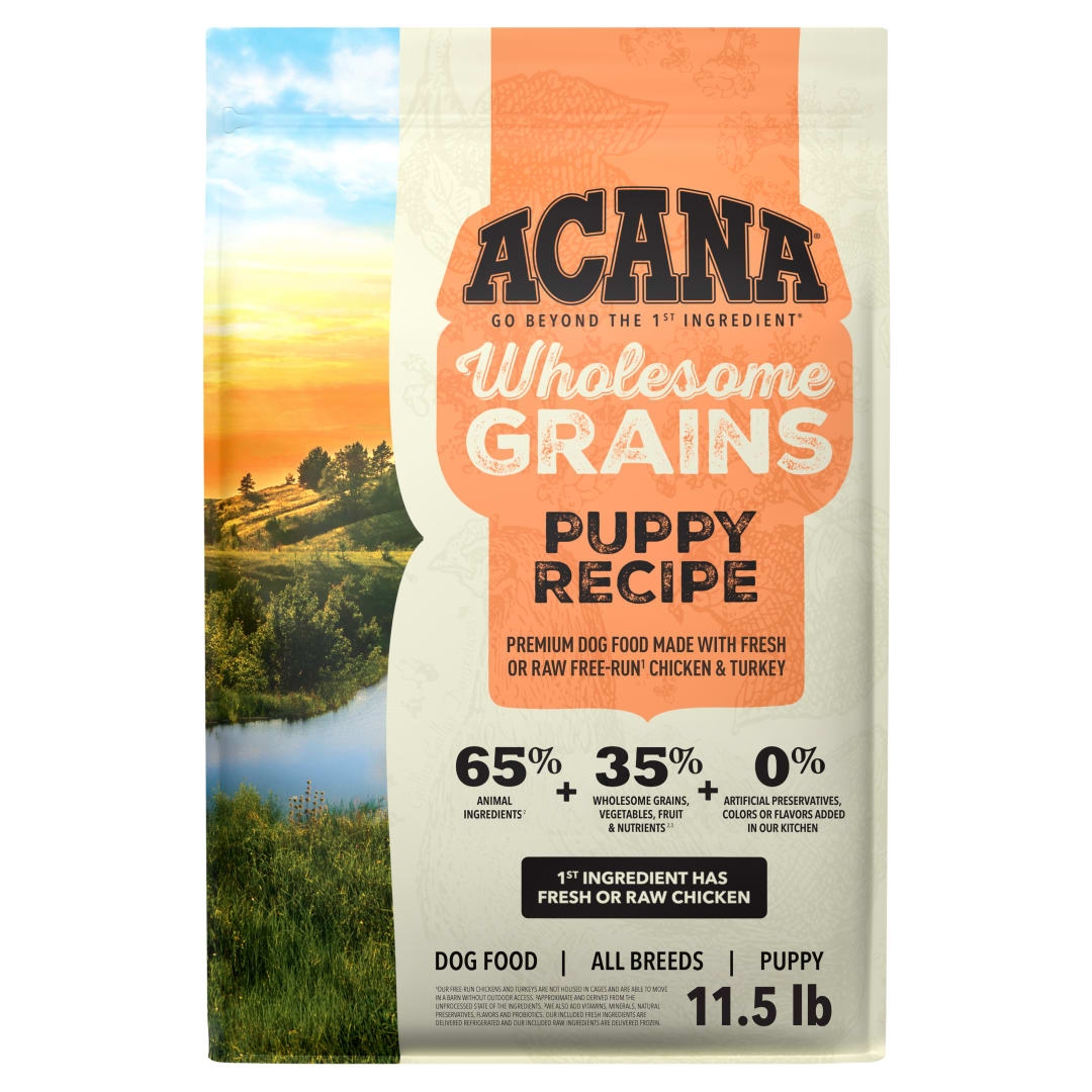 ACANA Wholesome Grains Dry Dog Food Puppy Recipe Real Chicken Eggs and Turkey