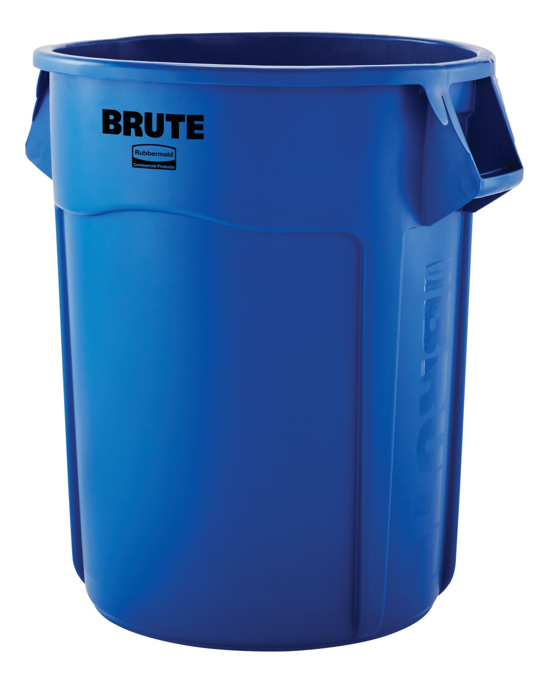 BRUTE 55 Gal Vented Round Trash Container, Blue