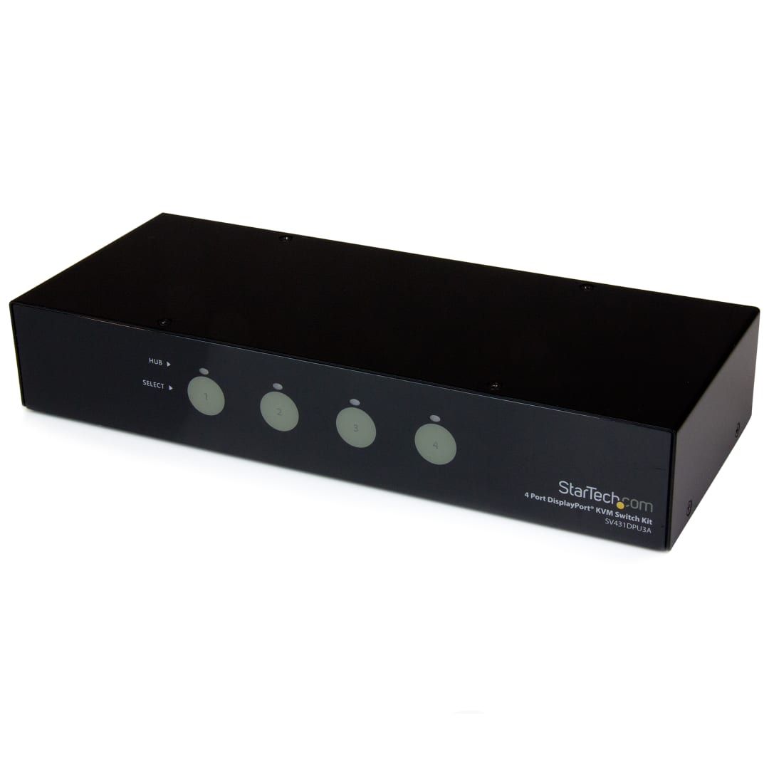 4 Port DisplayPort KVM with USB3.0 Hub and Audio