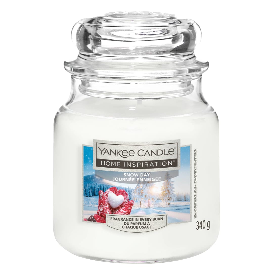 Yankee Candle Home Inspiration Scented Candle | Snow Day Medium Jar Candle | Burn Time: up to 75 Hours | Perfect Gifts for Women