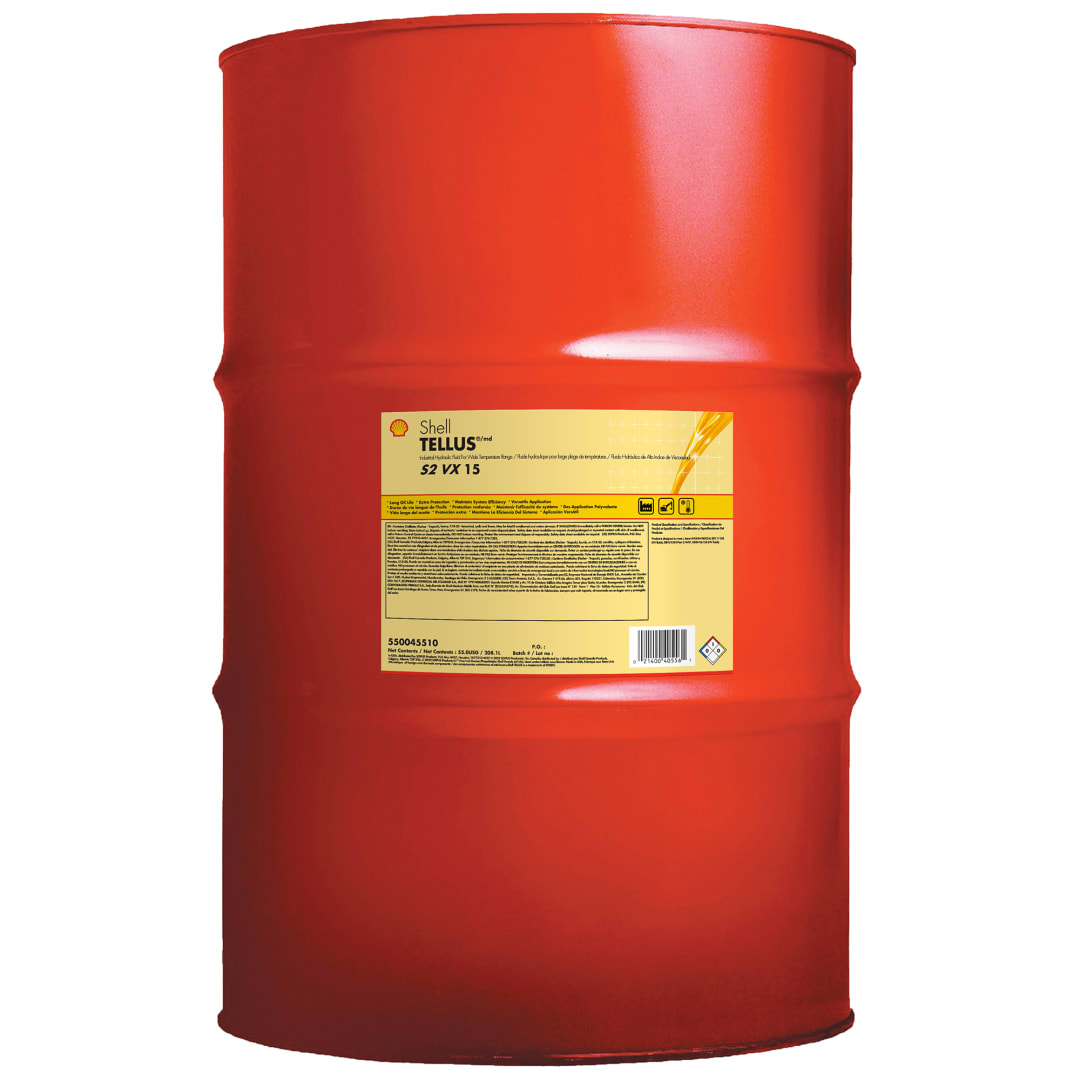 Shell Tellus S2 VX 15 Hydraulic Fluid, 55 Gallon Drum
